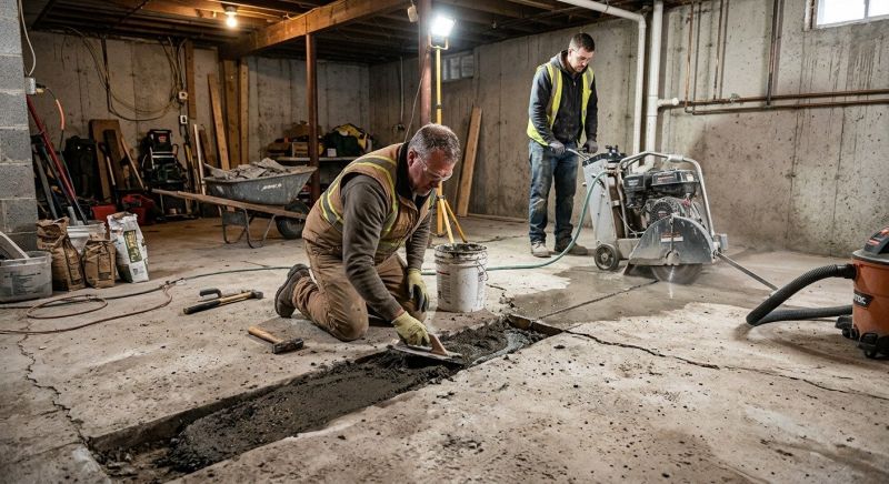 Cracked Basement Floor Repair in Lagrange, GA