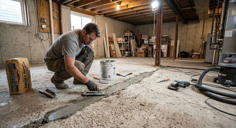 Cracked Basement Floor Repair in Lagrange, GA